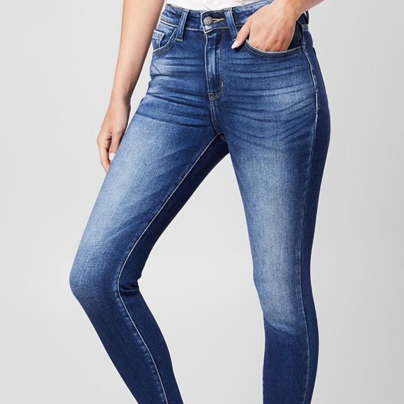 KANCAN PREMIUM DENIM HIGH RISE SKINNY JEANS RAW 26 - Picture 1 of 6